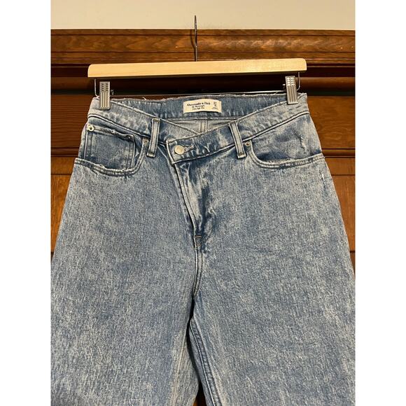 Abercrombie & Fitch The '90s Straight Ultra High Rise Cross Waist Jean SZ 27/4S - Picture 3 of 10